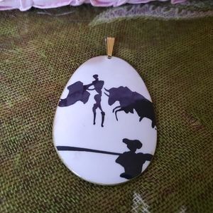 Large Vintage Emamel Pendant